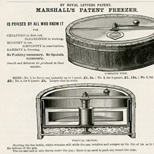 Advert for Marshalls patent freezer 1899