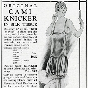 Advert for Marshalls & Snelgrove cami- knickers 1926