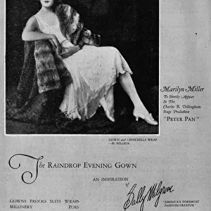 Advert for Milgrim, NewYork featuring Marilyn Miller Date: 1924