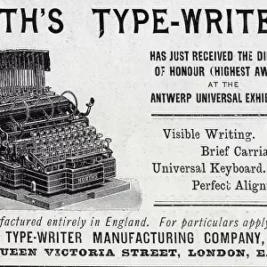 Advertisement for North's Typewriter, with illustration