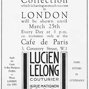 Advert for the Paris couturier Lucien Lelong for