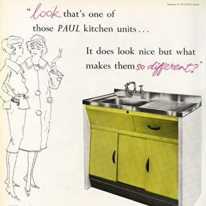Advertisement for Paul kitchen units, 1960