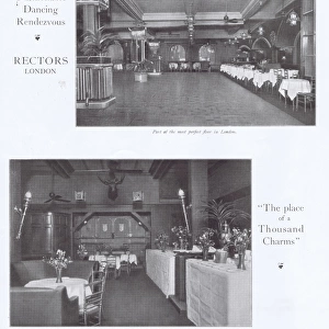 Advert for Rectors Nightclub, London, 1921