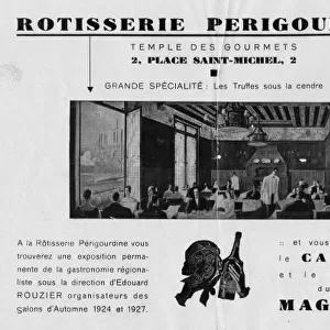 Advert for Rotisserie Perigourdine, 1930, Paris
