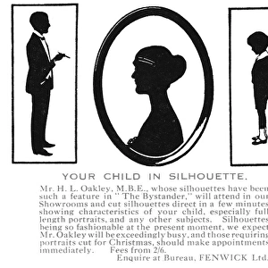 Advertisement for silhouette portraits by H. L. Oakley
