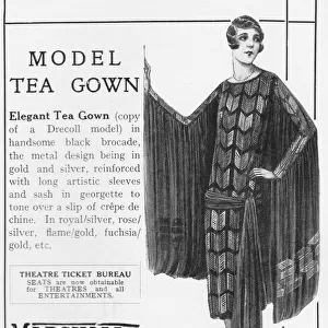 Advert for a tea gown from Marshall Snelgrove, London, 1926