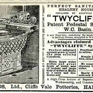 Advertisement, Twycliffe Patent Pedestal Syphon Toilet