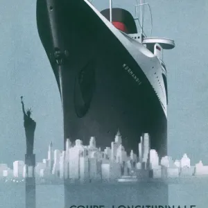 Normandie Print at Le Havre, dwarfing New York skyline Normandie Print at Le Havre, dwarfing New York skyline