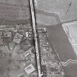 Aerial view, Clairmarais aerodrome, Northern France, WW1