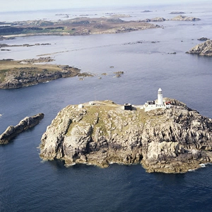 Aerial view of Round Island, Isles of Scilly