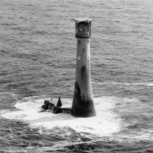 Wolf Rock Lighthouse Print, Cornwall circa 1970s Wolf Rock Lighthouse Print, Cornwall circa 1970s