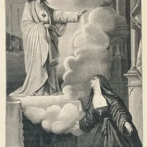 Alacoque's Vision 1675 Print: Marguerite-Marie Alacoque at Paray-le-Mondial