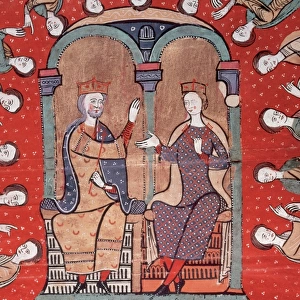 Alfonso II of Aragon (1157-1196) and his wife Sancha of Cast