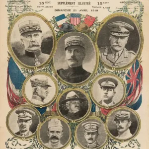 Allied Commanders WWI Print: Portraits of Key Leaders Allied Commanders WWI Print: Portraits of Key Leaders
