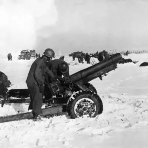 American Artillery in the Ardennes, December 1944 Print American Artillery in the Ardennes, December 1944 Print