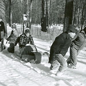 American Scouts pulling a sledge