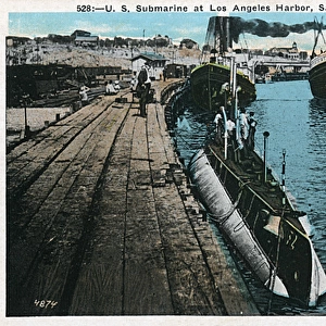 American submarine, Los Angeles Harbour, USA, WW1