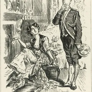 Amorous Footman Print - A 18th-century engraving Amorous Footman Print - A 18th-century engraving