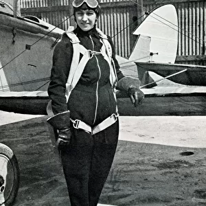 Amy Johnson, pilot, ready for her London-Australia flight