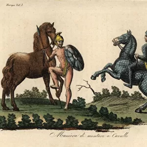 Ancient Greek method of mounting and riding a horse