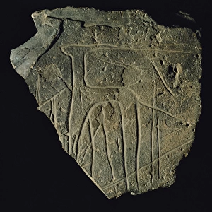 Antelope engraved on a stone plaque. Neolithic. National Arc