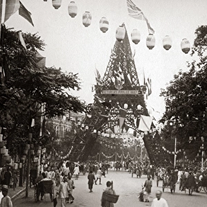 Arch celebrating Queen Victorias Jubiee, 1887, Shanghai, Ch