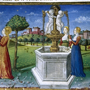 The Archangel St. Raphael visiting the Virgin Mary. Miniatur
