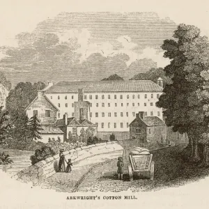Arkwright's Cotton Mill Print: Cromford Exterior View Arkwright's Cotton Mill Print: Cromford Exterior View