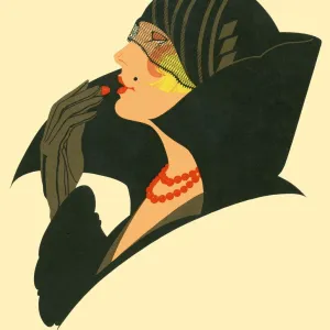 Art Deco lady with lipstick