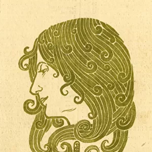 Art Nouveau style womans head