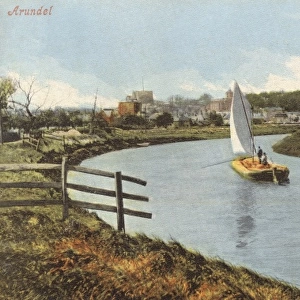Arundel - River Arun and barge