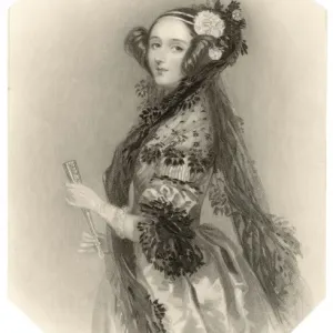 Augusta Ada Byron Print - Portrait of the Mathematician Augusta Ada Byron Print - Portrait of the Mathematician
