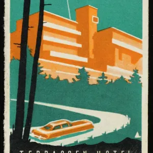 Art Deco Hotel Label Print: TERRASSEN HOTEL, Innsbruck Art Deco Hotel Label Print: TERRASSEN HOTEL, Innsbruck
