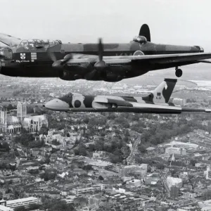 Avro Lancaster B-1 and Vulcan in Formation Print Avro Lancaster B-1 and Vulcan in Formation Print