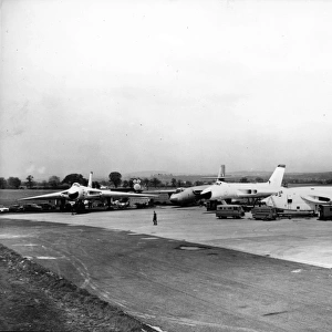 Three Avro Vulcans, Vickers Valiant and Handley Page Victor