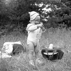 Baby girl at a picnic