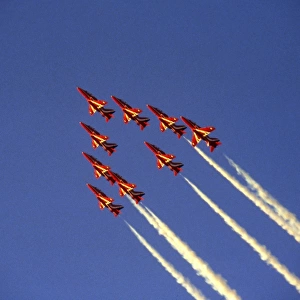 BAe Systems Hawks RAF Red Arrows climb Scampton 1989