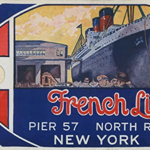 A baggage tag for a French line Ocean Liner