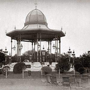 Bandstand in the park, Shanghai, China, circa 1890