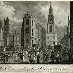 Bank buildings, Royal Exchange & Cornhill 1805