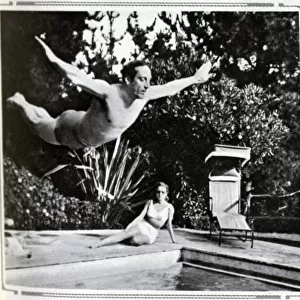 Basil Rathbone diving
