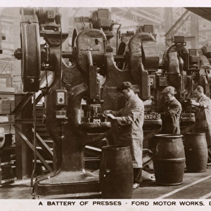 Battery of metal Presses at Ford Motor Works, Dagenham