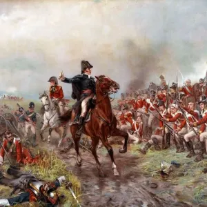 Waterloo Battle Print: Coloured Lithograph 1815 Waterloo Battle Print: Coloured Lithograph 1815