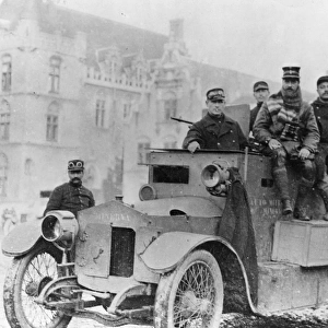 Belgian armoured car and crew, WW1