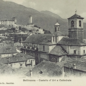 Bellinzona, Switzerland - Castelgrande and the Cathedral