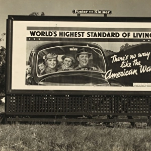 Billboard on US Highway 99 in California. National advertisi