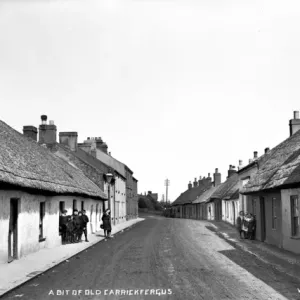Carrickfergus Thatched Buildings Print circa Early 1900s Carrickfergus Thatched Buildings Print circa Early 1900s