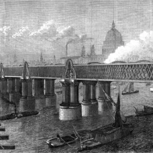 Blackfriars Railway Bridge Print, 1864 Blackfriars Railway Bridge Print, 1864