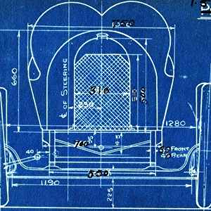 Blueprint of a modified Peugeot racing car