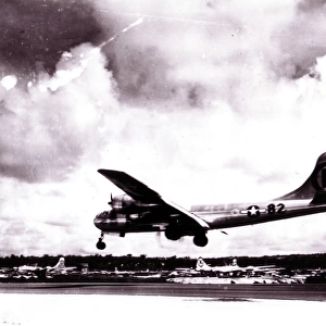 Boeing B-29 Enola Gay landing back on Tinian-Marianas